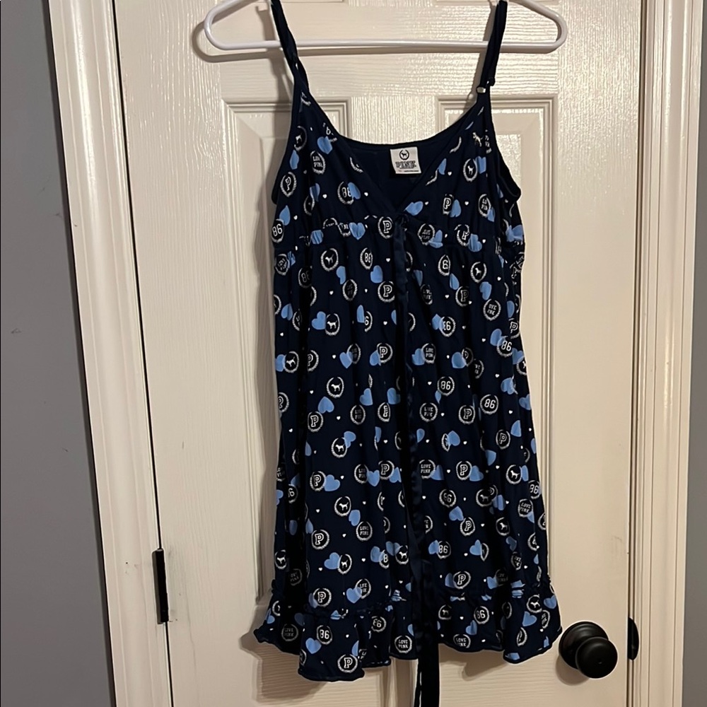 Rare VS Pink Navy Blue Nightgown